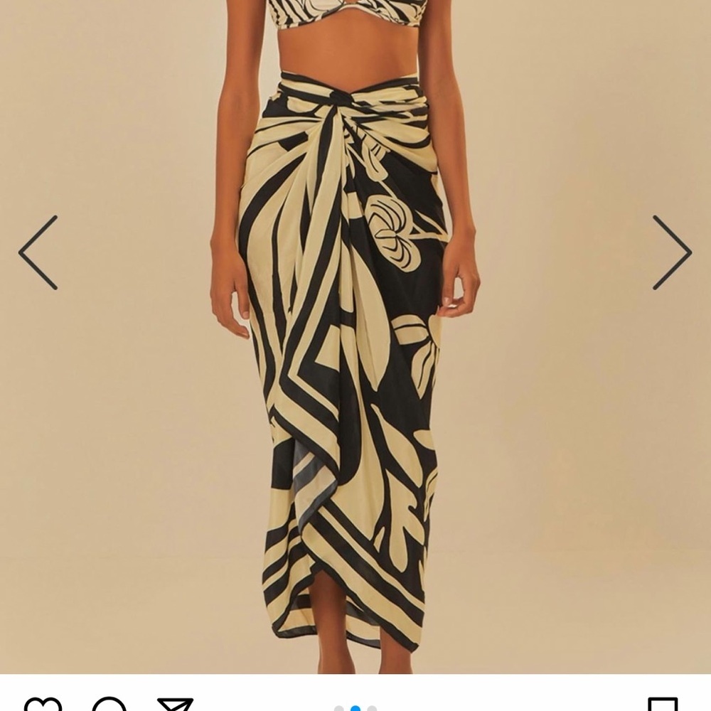 Farm Rio black white sarong swim coverup cover up